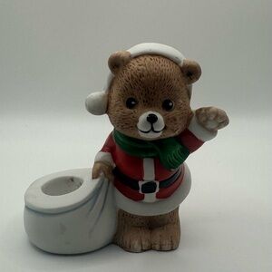 Festive Santa Bear Candleholder